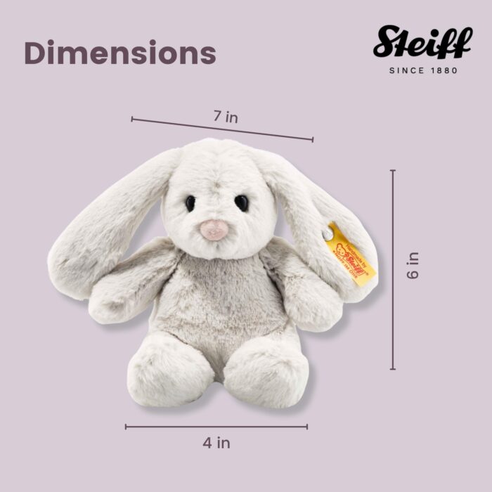 Steiff Hoppie Hase 18 cm hellgrau, Plüschtier Hase mit Schlappohren, Soft Cuddly Friends, flauschiges StofftierKuscheln – Bild 2
